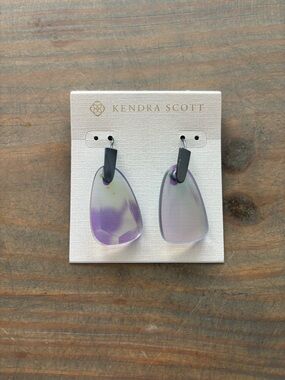 Kendra Scott Iridescent Lavender Acrylic Teardrop Dangle Earrings